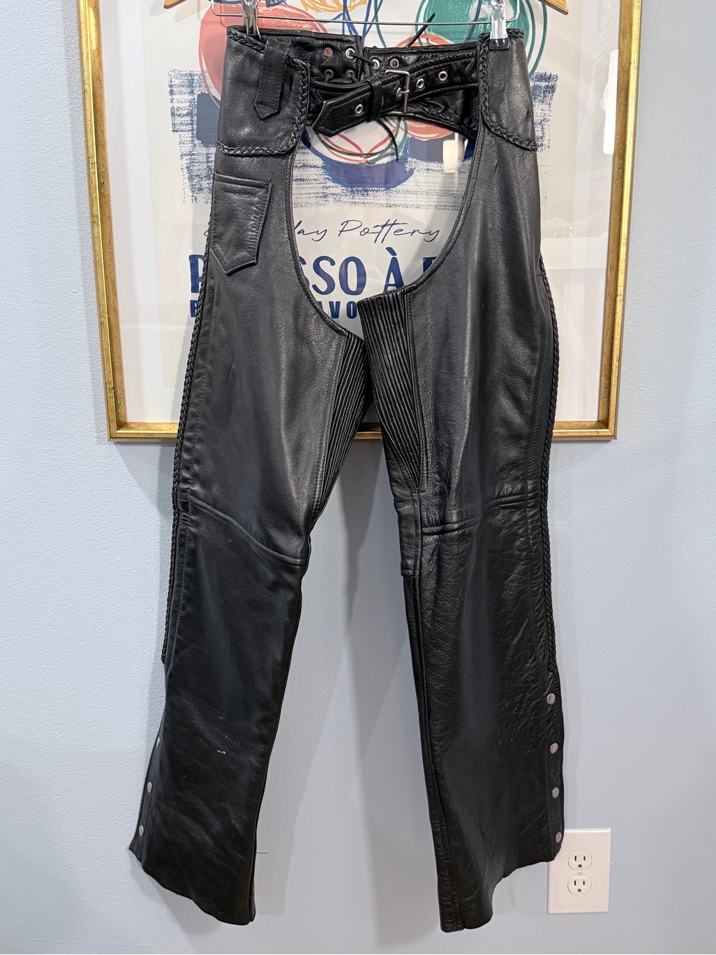 Xelement Classic Braided Leather Biker Chaps Womens 2